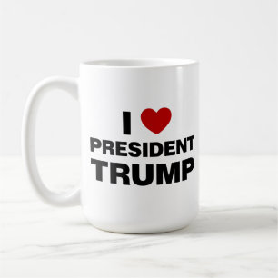 Caneca De Café Eu Amo o Presidente Trump Heart