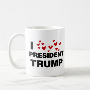 Caneca De Café Eu Amo O Presidente Trump Hearts