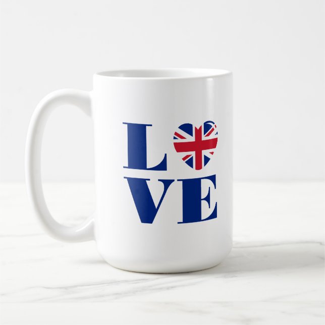 Caneca De Café Eu amo o Reino Unido (Esquerda)