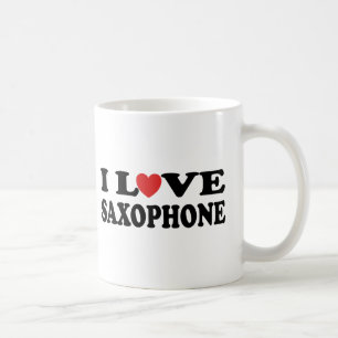 Caneca De Café Eu amo o saxofone