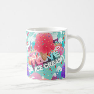 Caneca De Café eu amo o sorvete