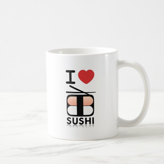 Caneca De Café Eu amo o sushi (Direita)