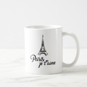 Caneca De Café Eu amo o t'aime de Paris Je