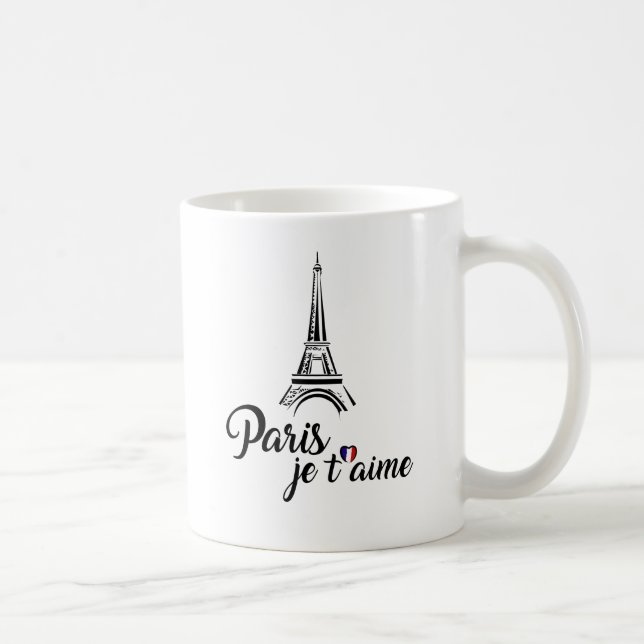 Caneca De Café Eu amo o t'aime de Paris Je (Direita)