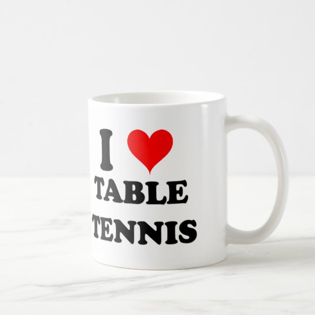 Caneca De Café Eu amo o ténis de mesa (Direita)