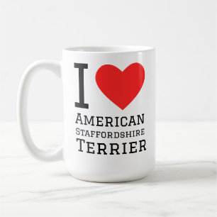 Caneca De Café Eu amo o terrier americano Staffordshire