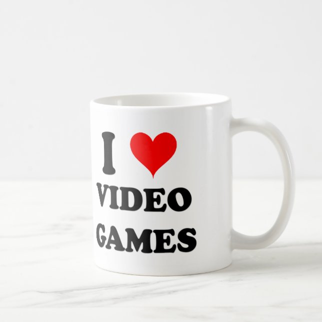 Caneca De Café Eu amo o video games (Direita)