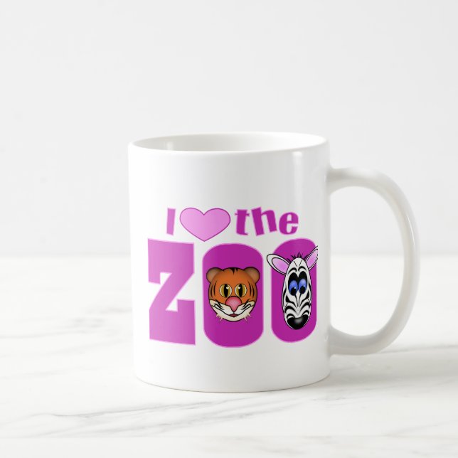 Caneca De Café Eu amo o zoológico (Direita)