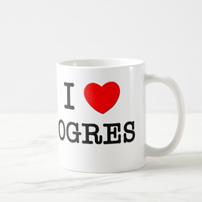 Caneca De Café Eu amo ogres (Direita)