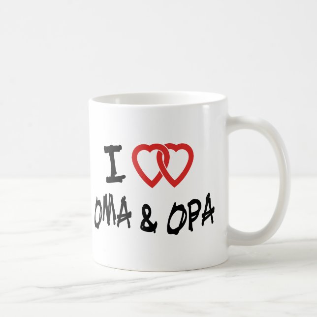 Caneca De Café Eu amo Oma & Opa (Direita)