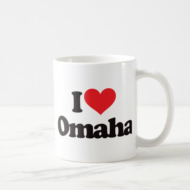 Caneca De Café Eu amo Omaha (Direita)