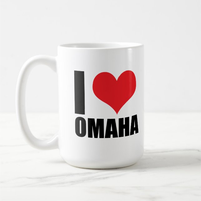 Caneca De Café Eu amo Omaha (Esquerda)