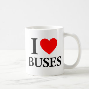Caneca De Café Eu Amo Ônibus