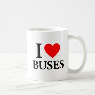 Caneca De Café Eu Amo Ônibus
