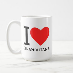 Caneca De Café Eu amo orangotangos