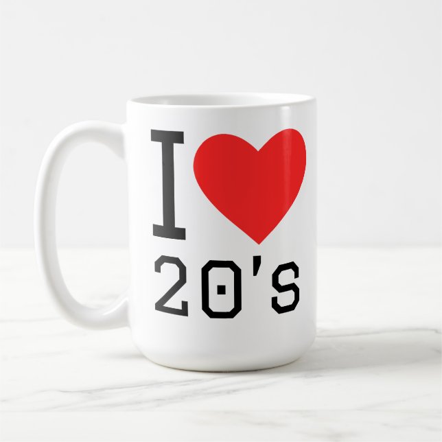 Caneca De Café Eu amo os anos 20 (Esquerda)