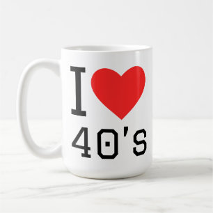 Caneca De Café Eu amo os anos 40