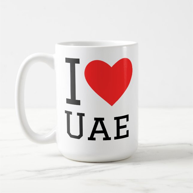 Caneca De Café Eu amo os Emirados Árabes Unidos (Esquerda)