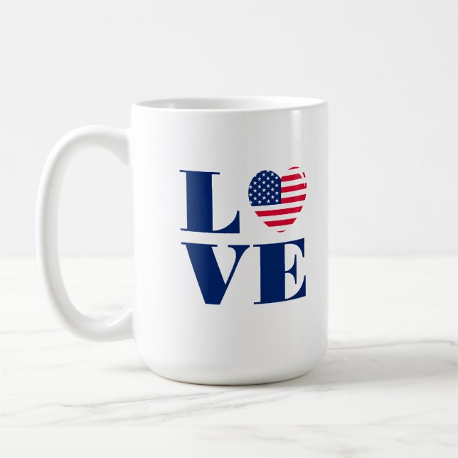 Caneca De Café Eu amo os EUA (Esquerda)