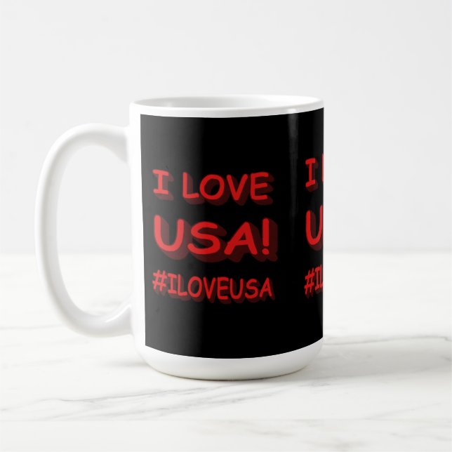 Caneca De Café "EU AMO OS EUA" - Design de Expressão Bestial. Com (Esquerda)