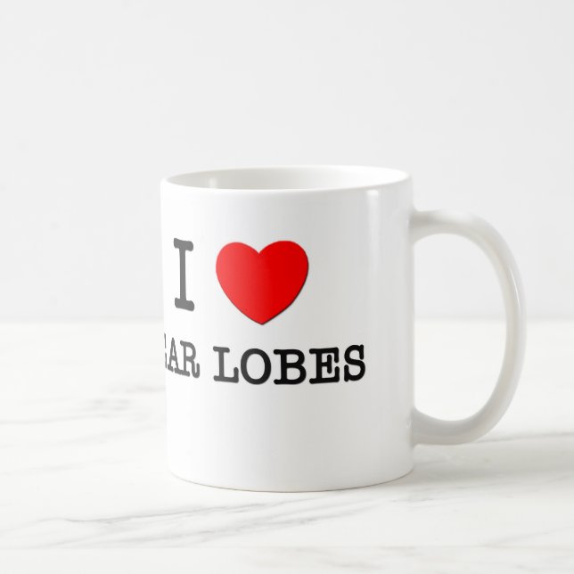 Caneca De Café Eu amo os lóbulos de orelha (Direita)