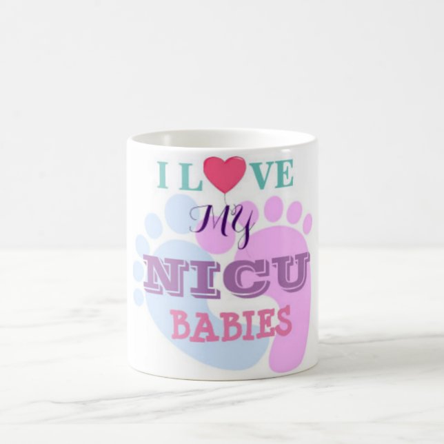 Caneca De Café Eu Amo Os Meus Bebês NICU Mug (Centro)