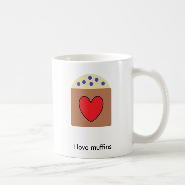 Caneca De Café Eu amo os Muffins (Direita)