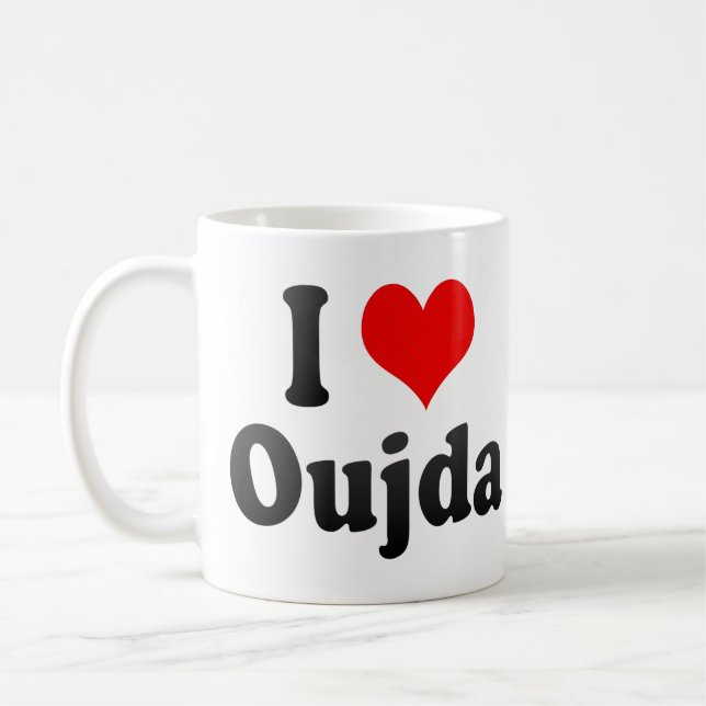 Caneca De Café Eu amo Oujda, Marrocos (Esquerda)