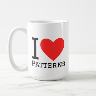 Caneca De Café Eu amo padrões