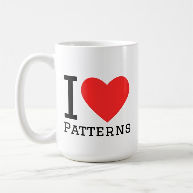 Caneca De Café Eu amo padrões (Esquerda)