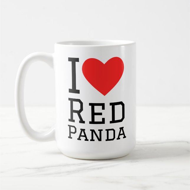 Caneca De Café Eu amo panda vermelho (Esquerda)