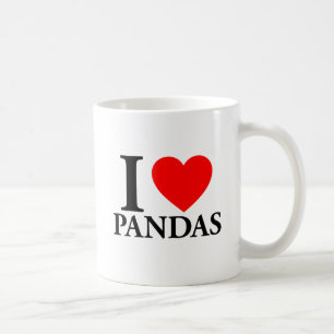 Caneca De Café Eu Amo Pandas