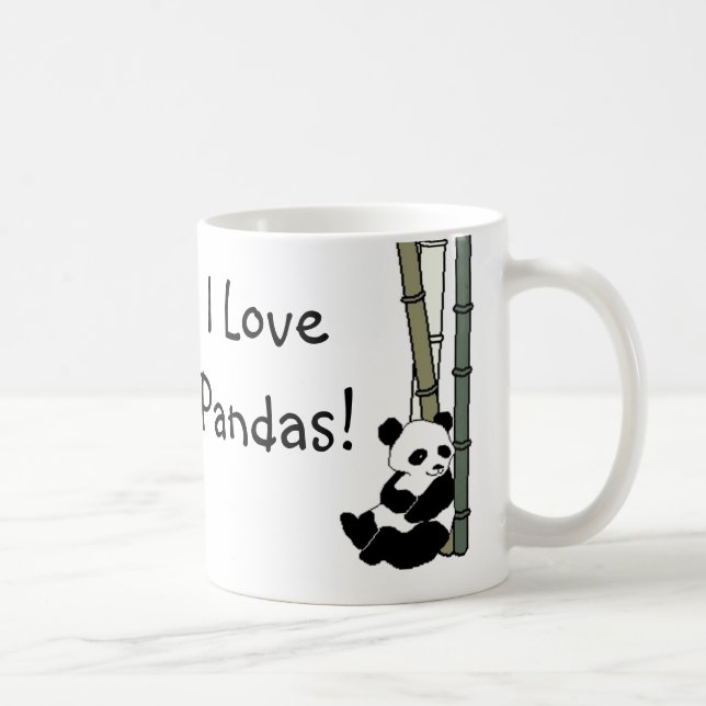 Caneca De Café Eu amo pandas (Direita)