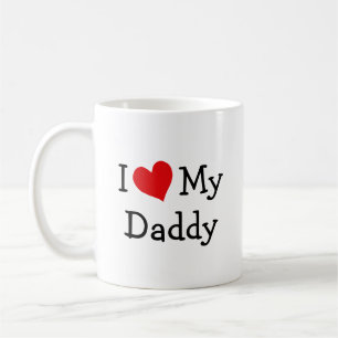 Caneca De Café Eu Amo Papai Coração Vermelho