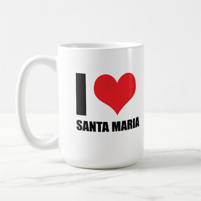 Caneca De Café Eu amo Papais noeis Maria (Esquerda)