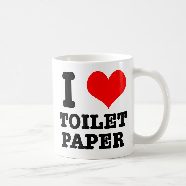 Caneca De Café Eu AMO papel higiênico (Direita)