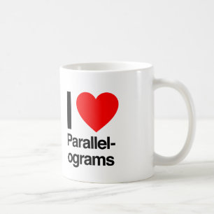 Caneca De Café eu amo paralelogramos