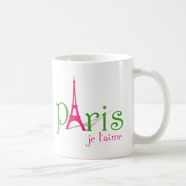 Caneca De Café Eu amo Paris (Direita)