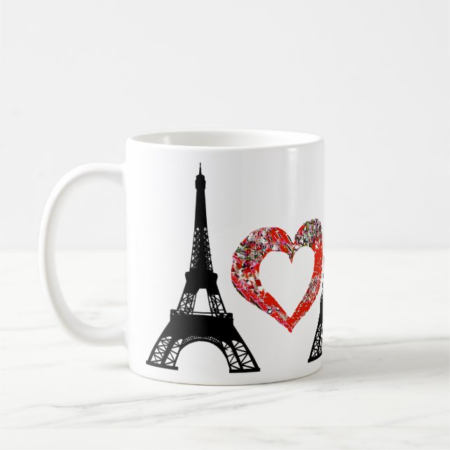 Caneca De Café Eu amo Paris (Esquerda)
