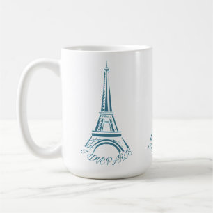 Caneca De Café Eu Amo Paris Eiffel Tour