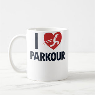 Caneca De Café Eu Amo Parkour Parede Corrida Treinamento de Trace
