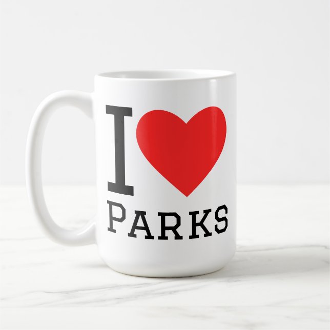 Caneca De Café Eu amo parques (Esquerda)