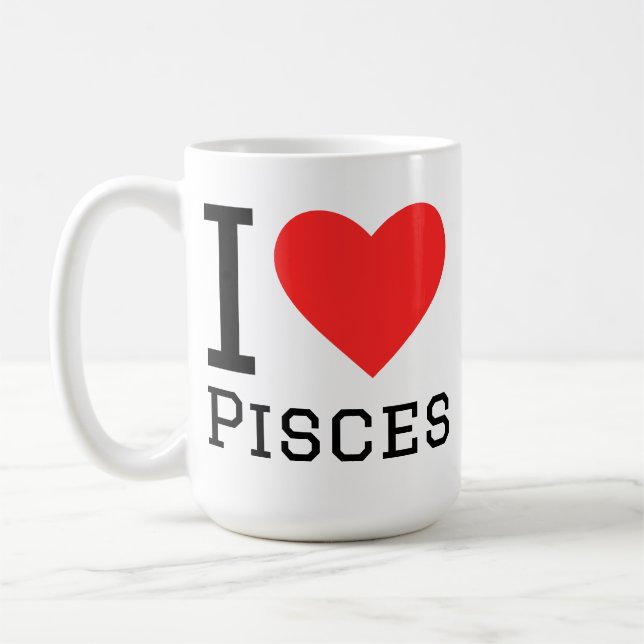 Caneca De Café Eu amo peixes (Esquerda)