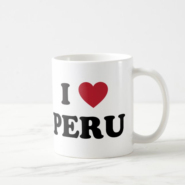 Caneca De Café Eu amo Peru (Direita)