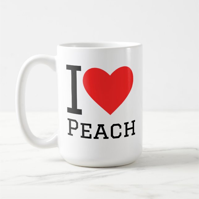 Caneca De Café Eu amo pêssego (Esquerda)