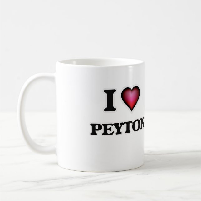 Caneca De Café Eu Amo Peyton (Esquerda)