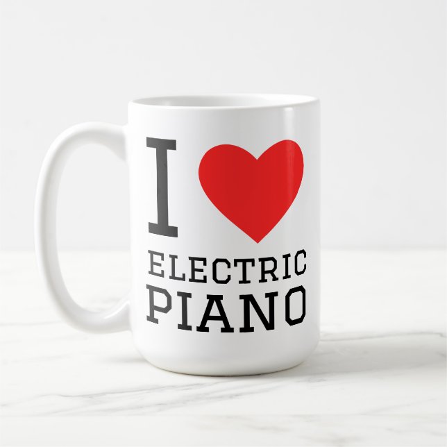 Caneca De Café Eu amo piano elétrico (Esquerda)