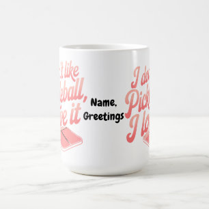 Caneca De Café Eu Amo Pickleball Paddle Esportivo Gráfico Retro