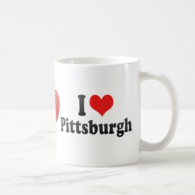 Caneca De Café Eu amo Pittsburgh (Direita)