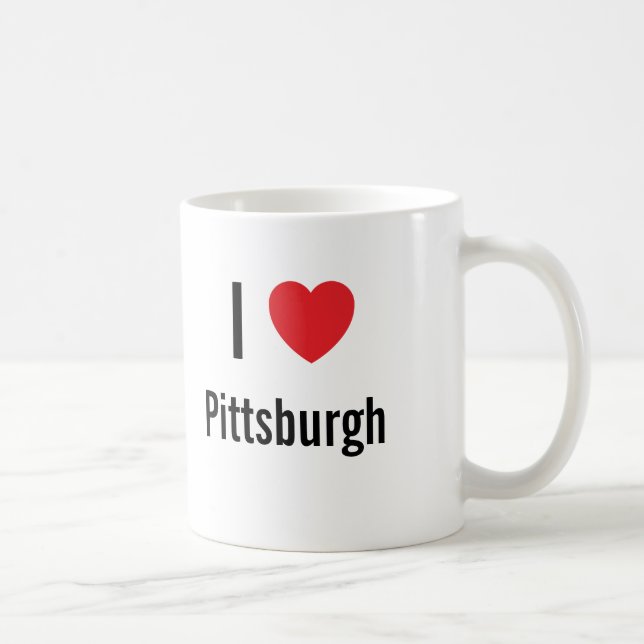 Caneca De Café Eu amo Pittsburgh (Direita)